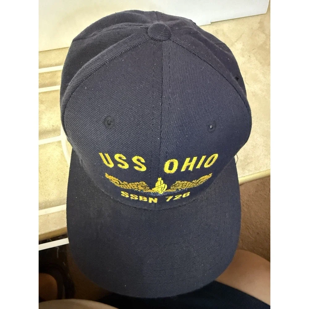 Vintage USS Ohio SSBN 726 Submarine Hat Yupoong Snapback Navy Dolphins 90s‎